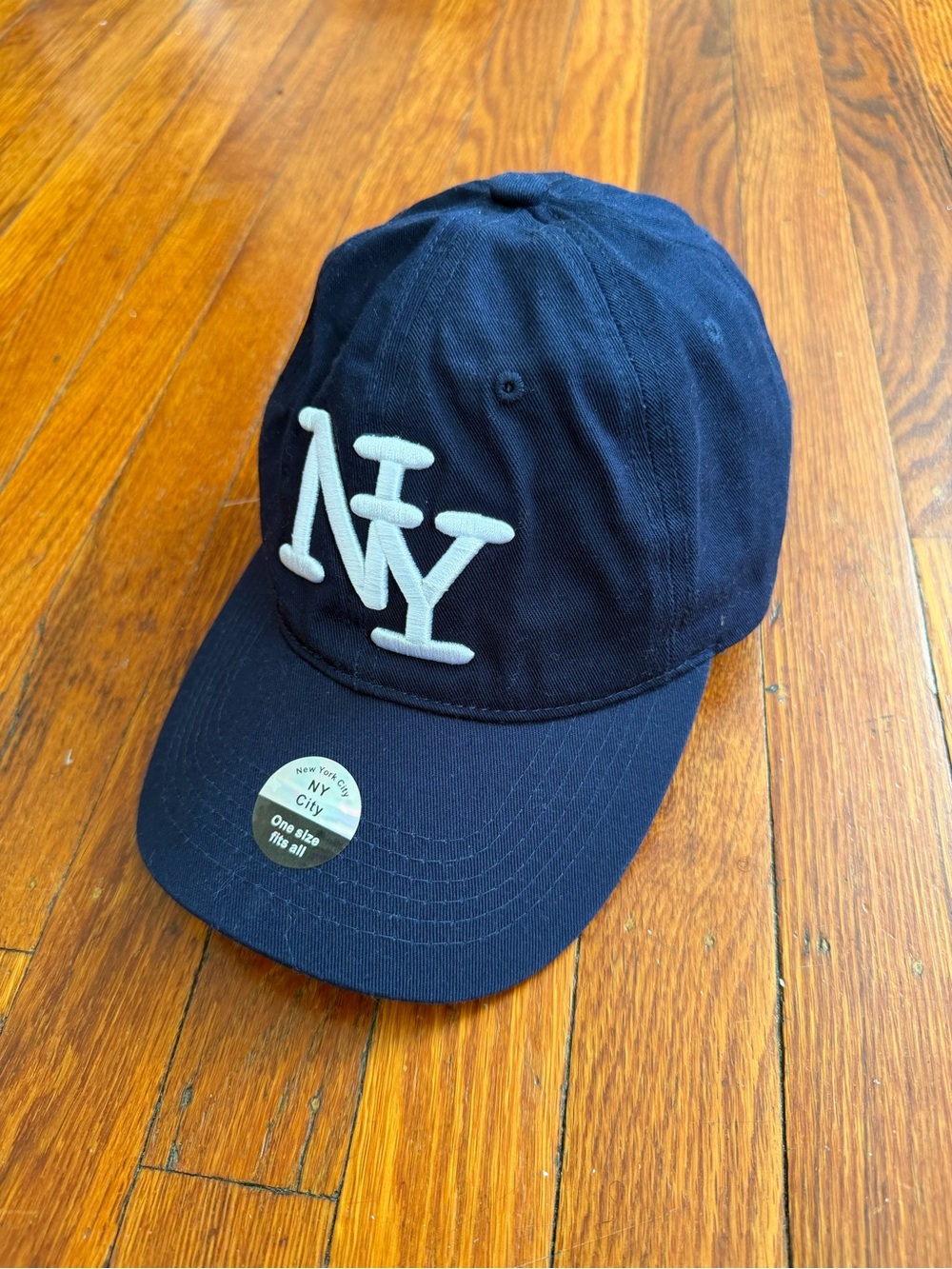 NY Embroidered Baseball Cap - Navy